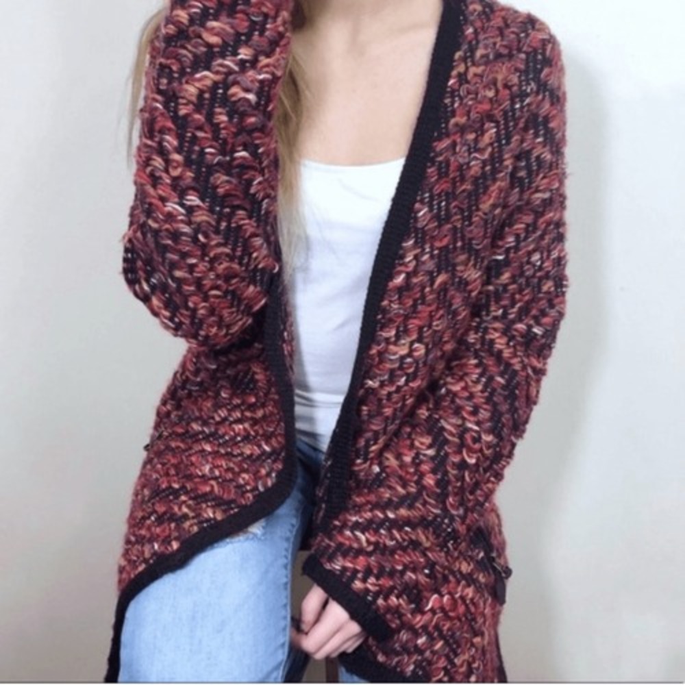 Moth Anthropologie Keavy Jacquard Knit Sweater Cardigan size Medium